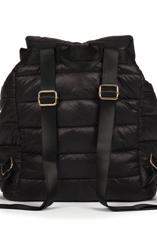 Quinsac women's black cushioned backpack with accessories