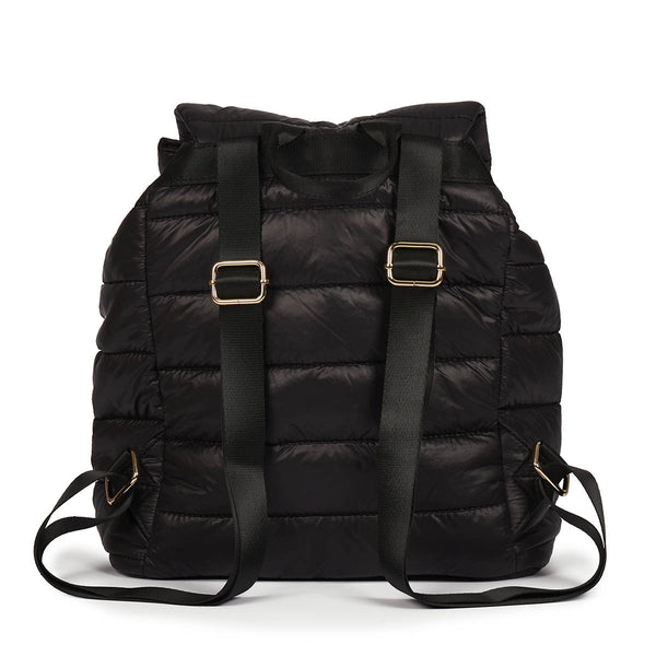 Quinsac women's black cushioned backpack with accessories