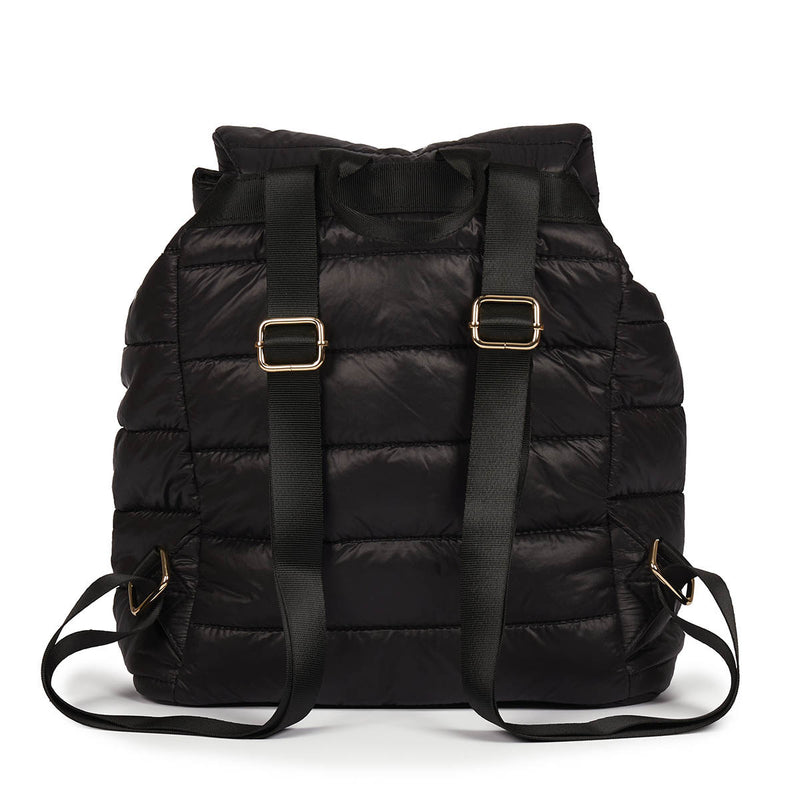 Quinsac women's black cushioned backpack with accessories