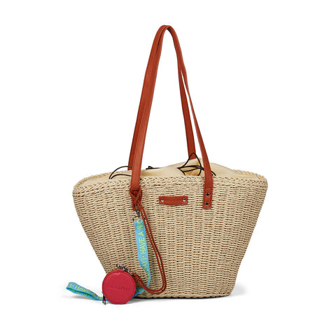 GLENIC WOMEN'S UNDYED RAFFIA STRAW BAG
