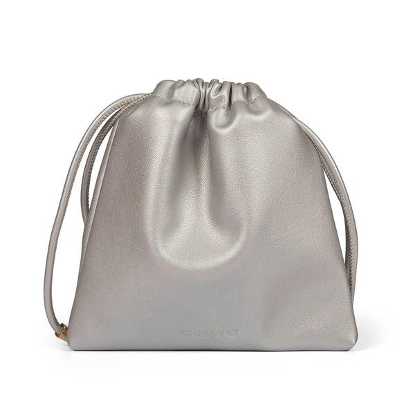Mini bolso bandolera color plata para mujer corozal