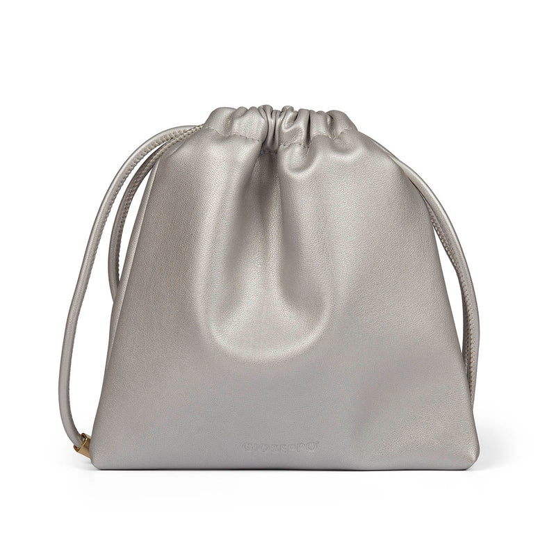 Mini bolso bandolera color plata para mujer corozal