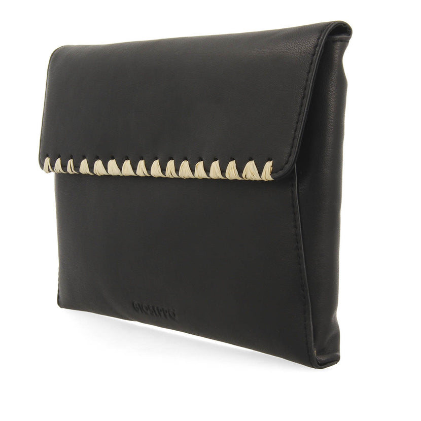 Sac type portefeuille noir pour femme nanuque