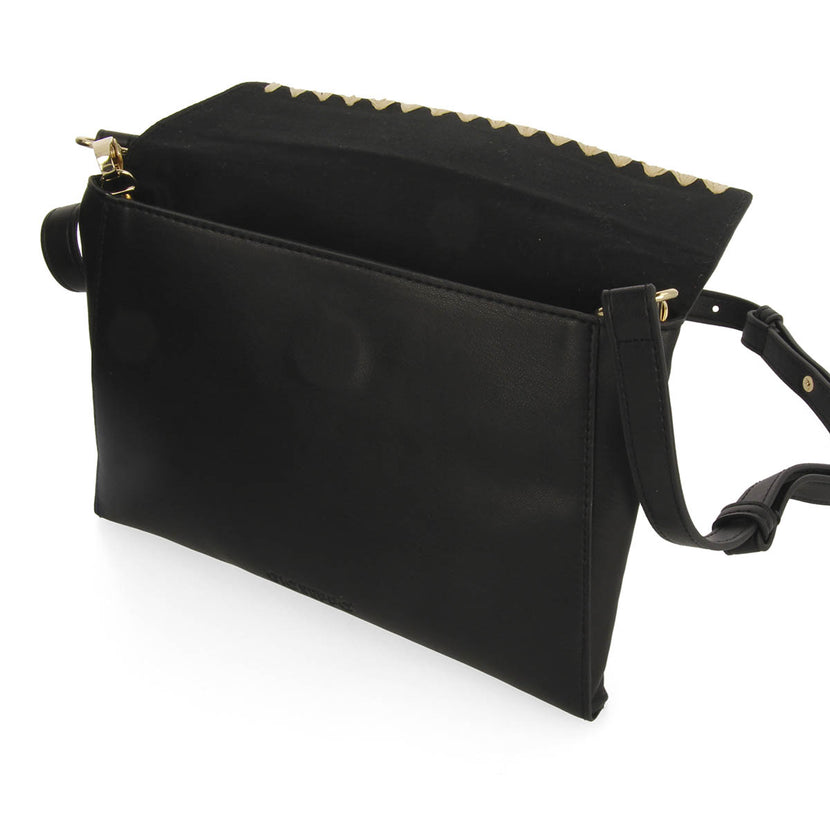 Sac type portefeuille noir pour femme nanuque
