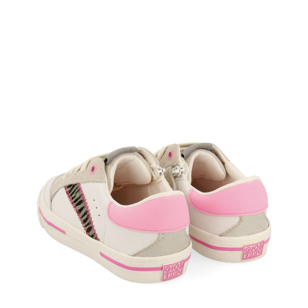 Chame girls white sneakers withink accents