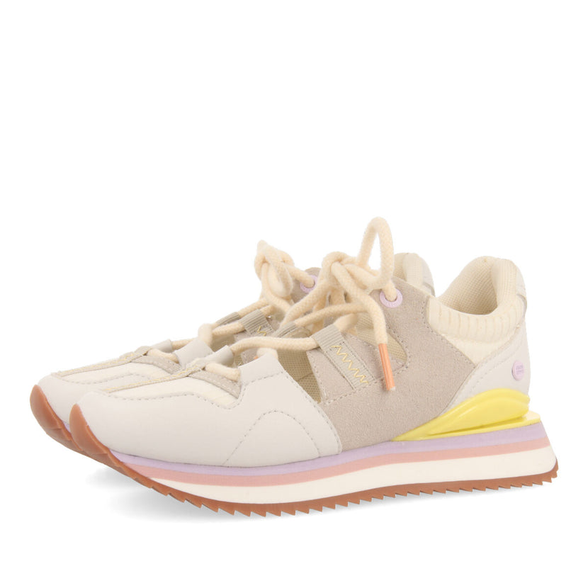 Sneakers forme semi-ouverte blanches pour filles dinoze