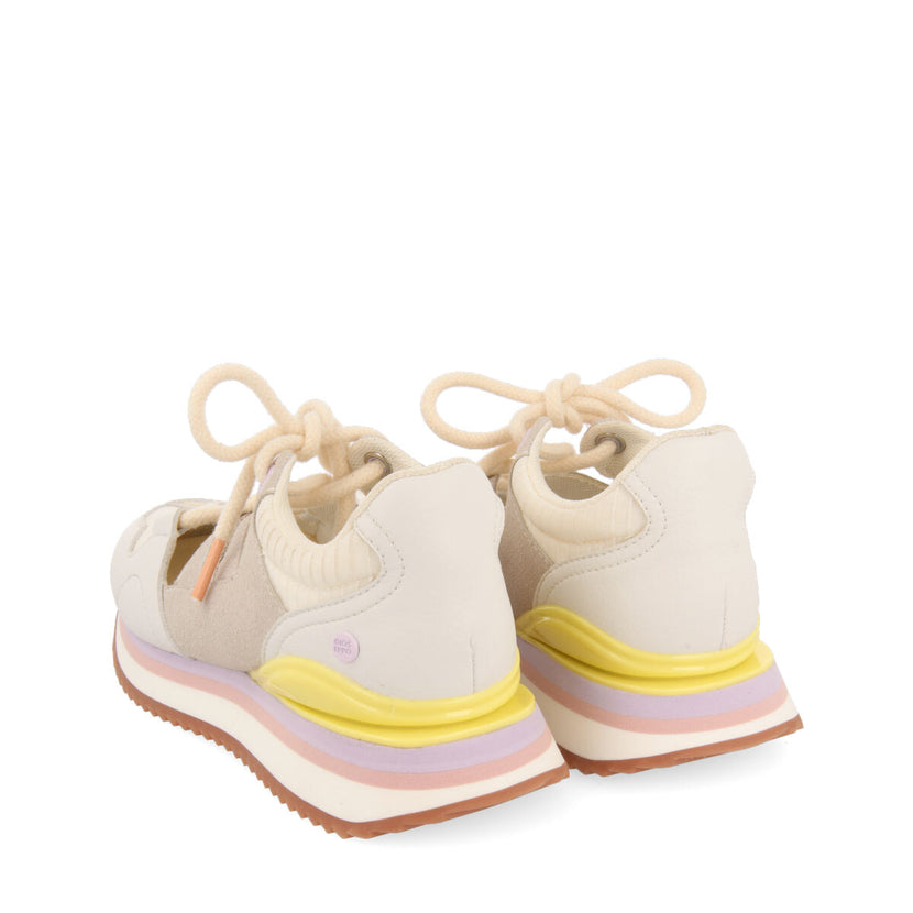 Sneakers forme semi-ouverte blanches pour filles dinoze