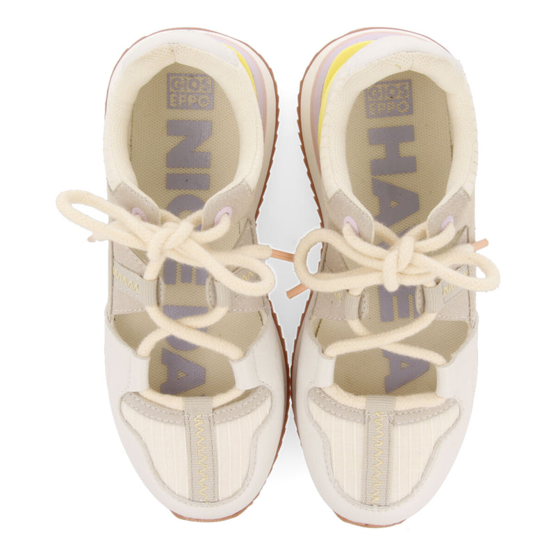 Sneakers de corte semiabierto blancas para niñas dinoze