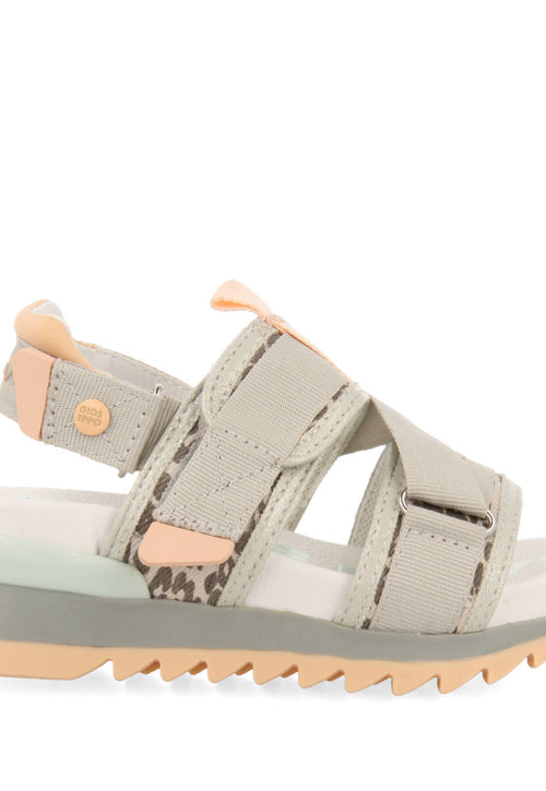 Azua girls sandals with adjustable leopardrint straps