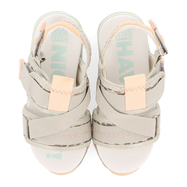 Azua girls sandals with adjustable leopardrint straps