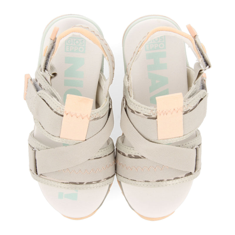 Azua girls sandals with adjustable leopardrint straps