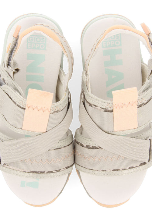 Azua girls sandals with adjustable leopardrint straps