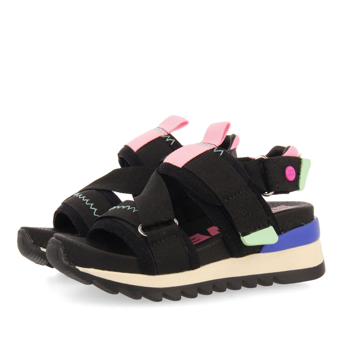 Cosala girls adjustable black mesh sports sandals