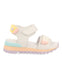 Thiotte girls sandals with white adjustable straps with colourful accents