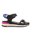 Thiotte girls sandals with black adjustable straps with colourful accents