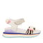 Sandalias de corte tiras ajustables blancas animal print para niñas baldim