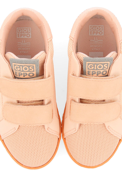 Sneakers color corallo con base a rete da bambina joaima