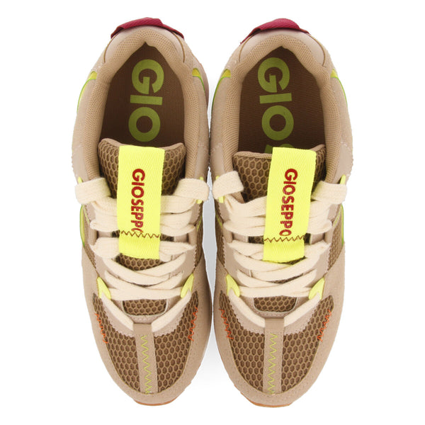 Sanssat women's beige textured sneakers with inner wedges