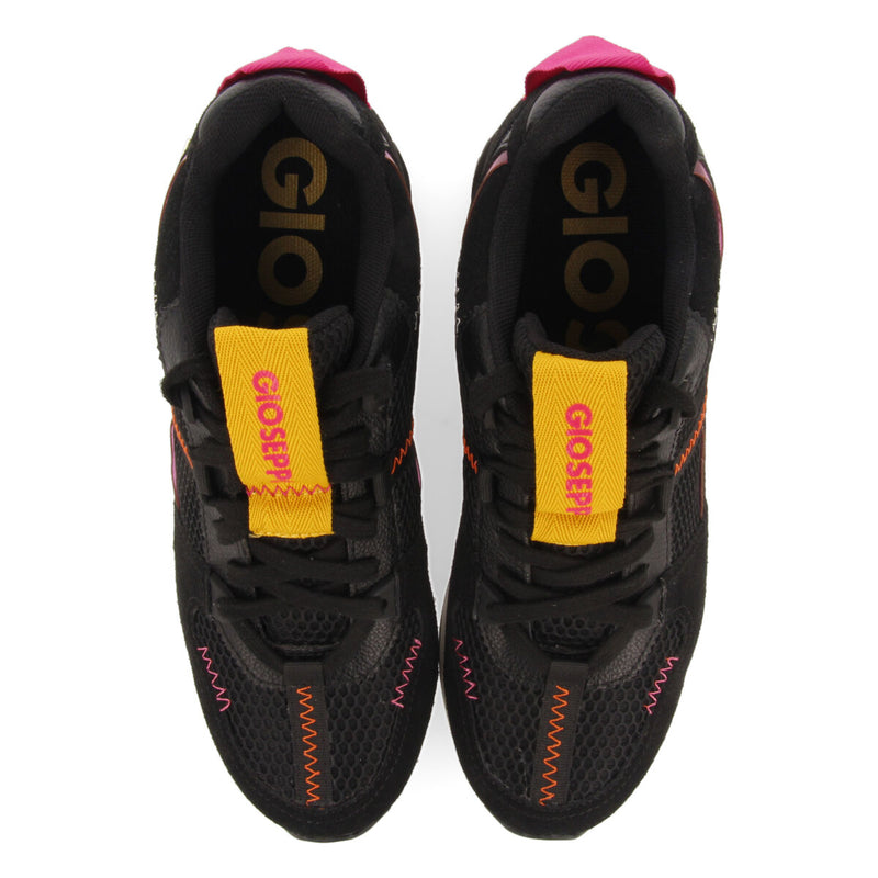 Sanssat women's black textured sneakers with inner wedges