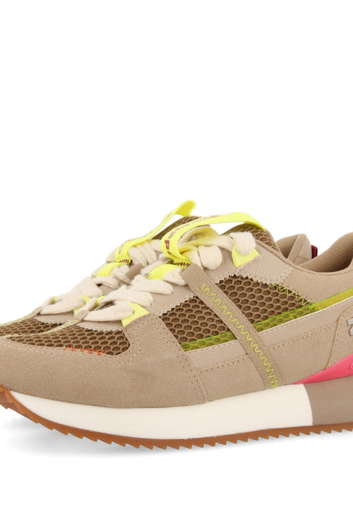 Sneakers beige con texturas para mujer thorens  