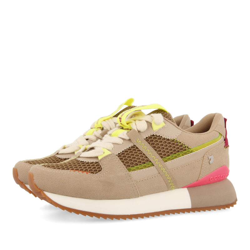 Sneakers beige con texturas para mujer thorens  