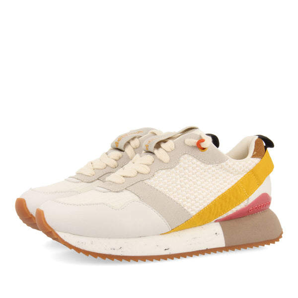 Sneakers blancas con texturas y detalles para mujer luzon 