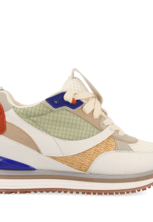 Sneakers à talonnette invisible blanches avec détails néon pour femme tapirai