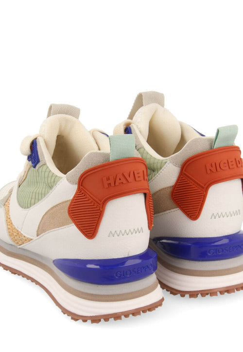 Sneakers à talonnette invisible blanches avec détails néon pour femme tapirai