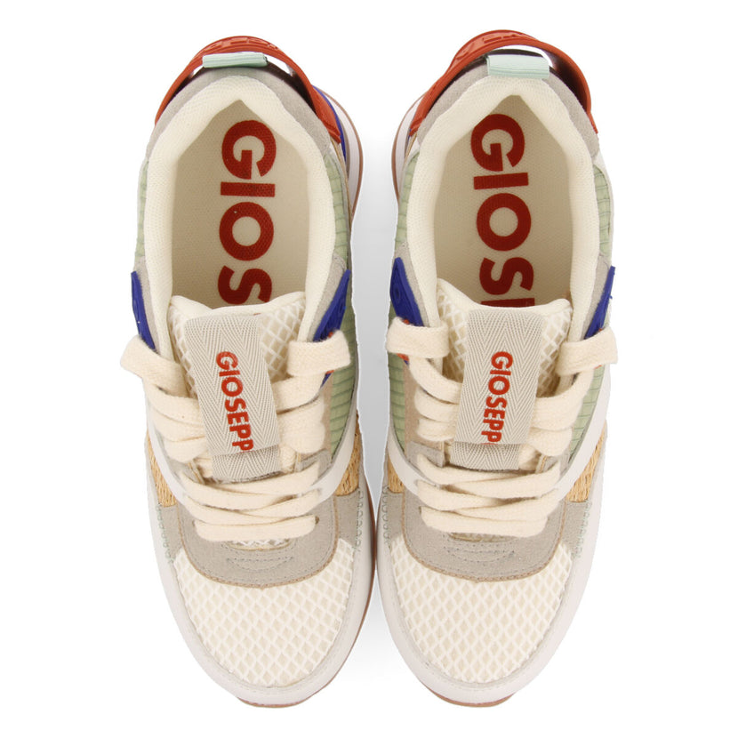 Sneakers con cuña interna blancas con detalles neón para mujer Tapirai