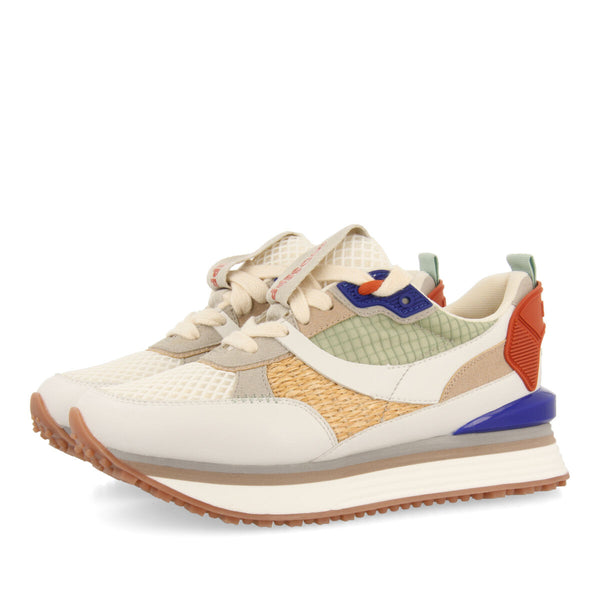 Sneakers blancas con texturas para mujer camapua