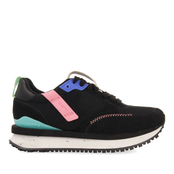 Sneakers negras con texturas para mujer anneot 