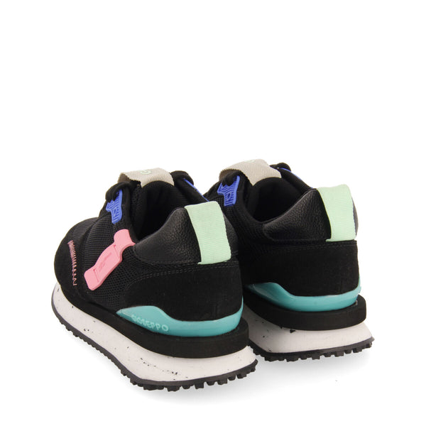 Sneakers negras con texturas para mujer anneot 