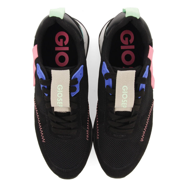 Sneakers negras con texturas para mujer anneot 