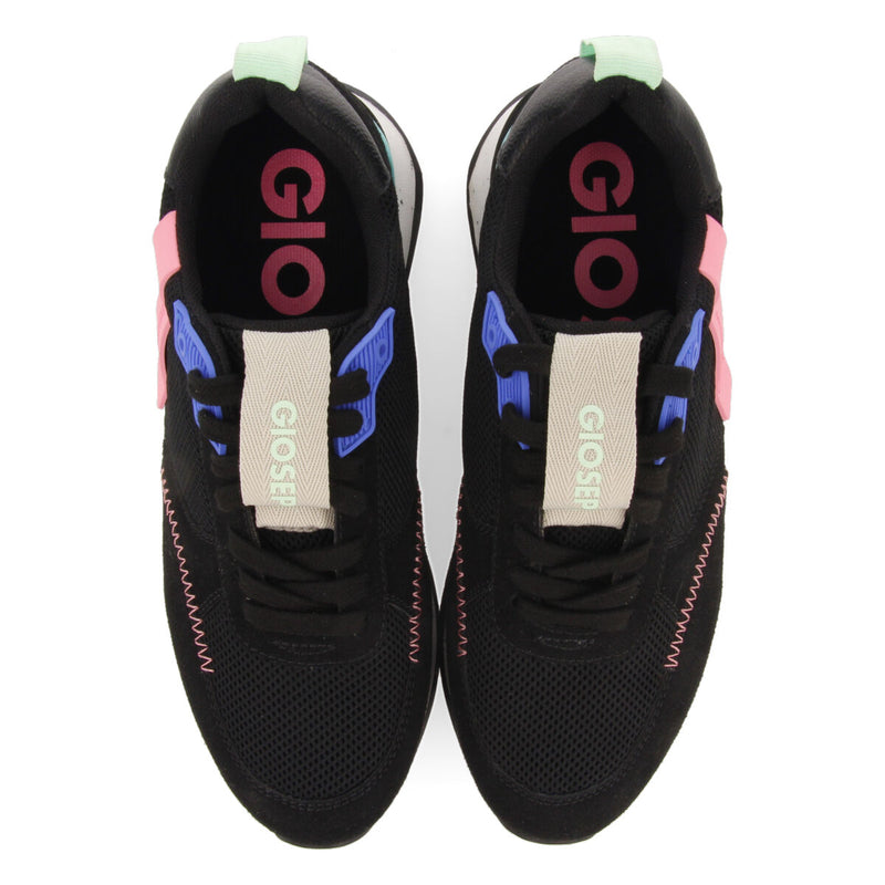 Sneakers negras con texturas para mujer anneot 
