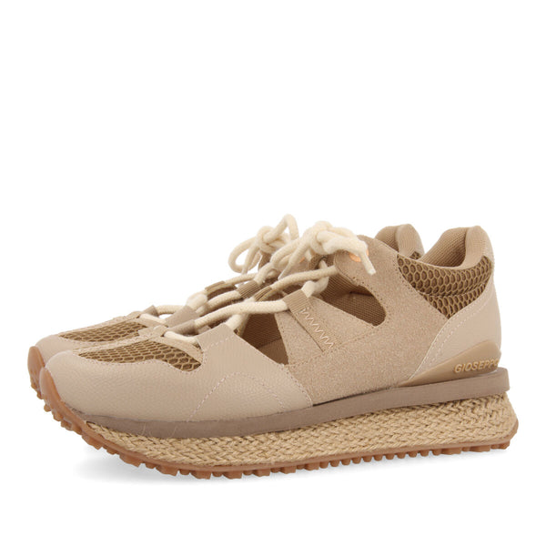 Sneakers beige con corte semiabierto para mujer milot