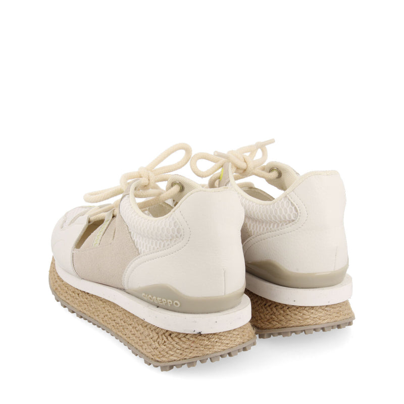 Sneakers blancas con corte semiabierto para mujer milot