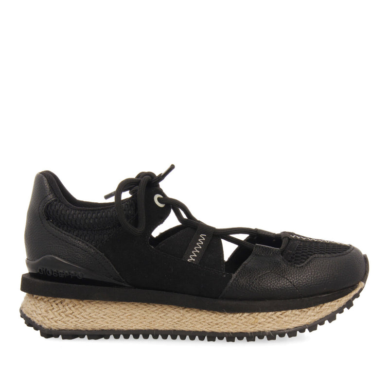 Sneakers negras con corte semiabierto para mujer milot