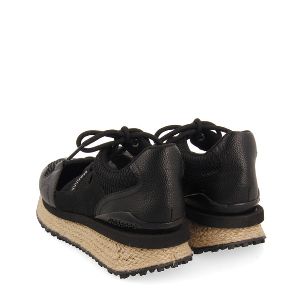 Sneakers negras con corte semiabierto para mujer milot