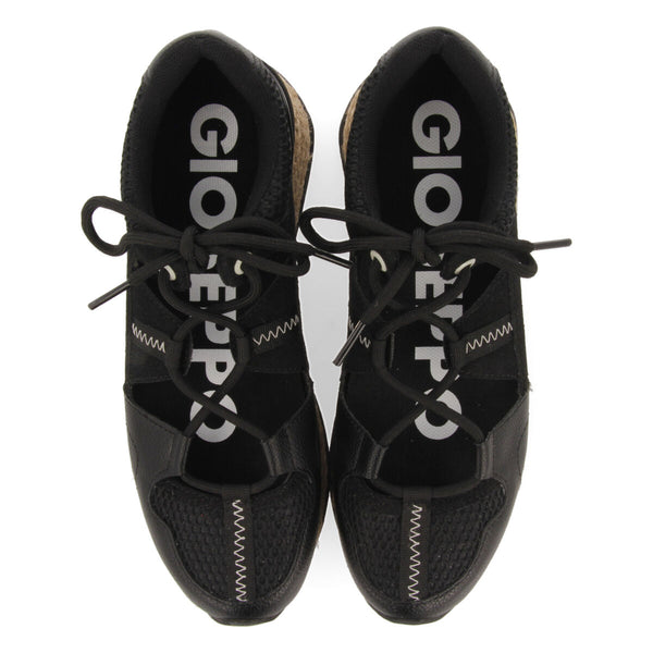 Sneakers negras con corte semiabierto para mujer milot