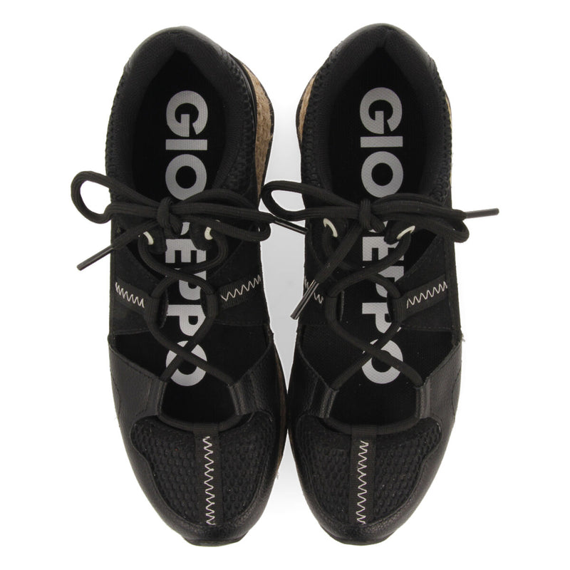 Sneakers negras con corte semiabierto para mujer milot