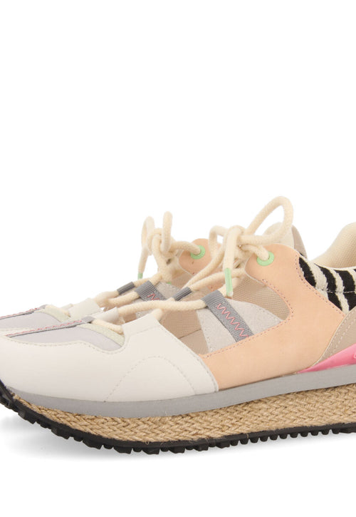 Meudon women's semi-open white sneakers with textures