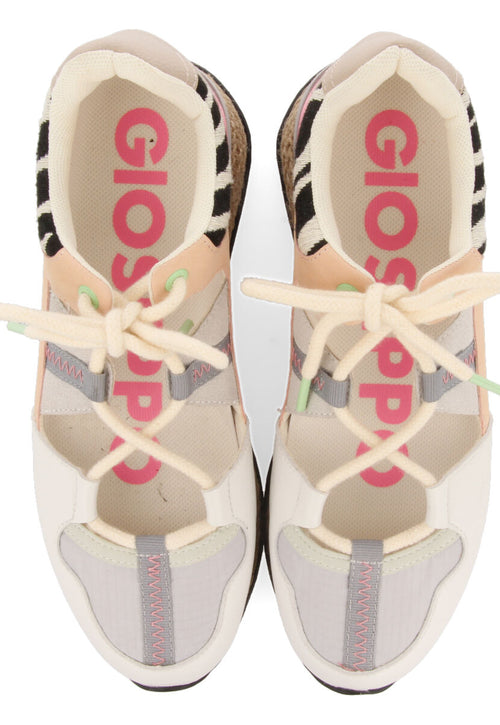 Meudon women's semi-open white sneakers with textures