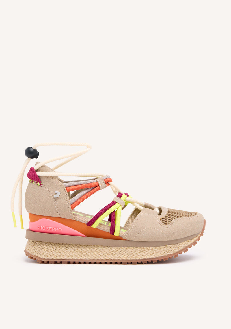 Sneakers beige tipo espadrille con cuña para mujer tulare