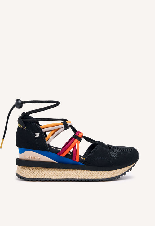 Sneakers negras tipo espadrille con cuña para mujer tulare