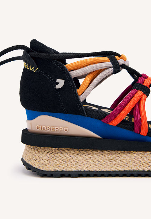 Sneakers negras tipo espadrille con cuña para mujer tulare