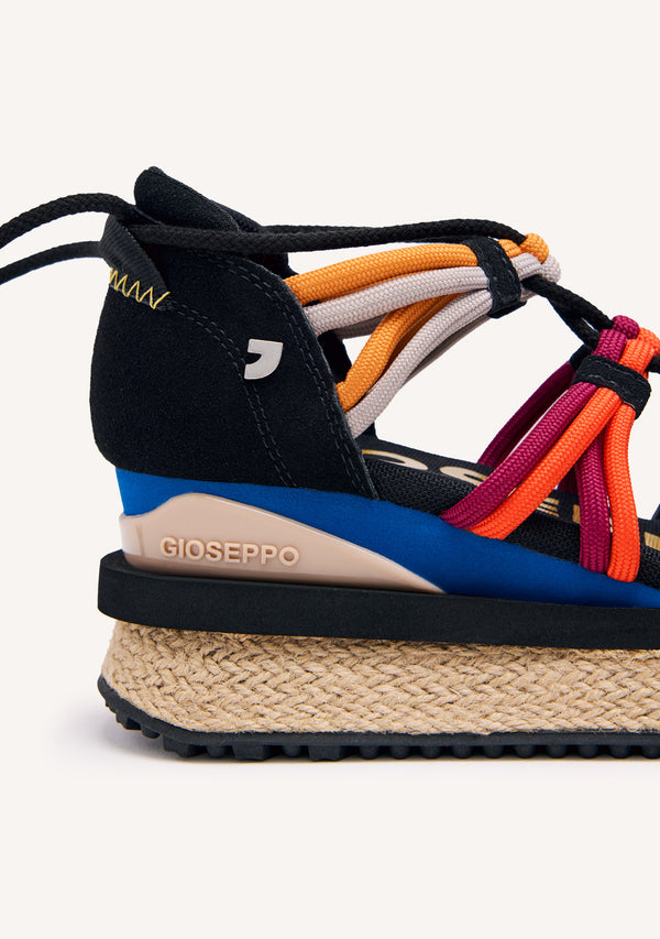 Sneakers negras tipo espadrille con cuña para mujer tulare