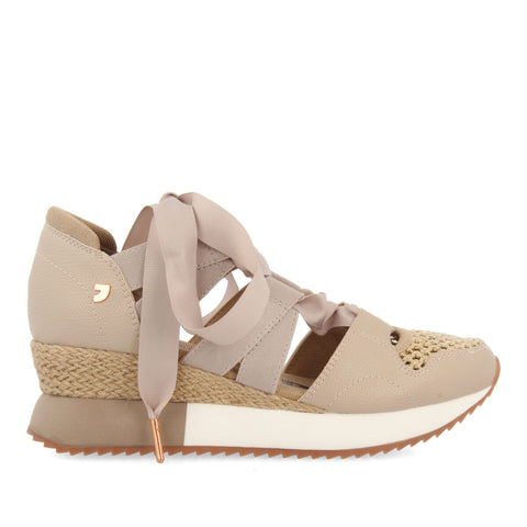 TASSIN WOMEN'S BEIGE ESPADRILLE SNEAKERS