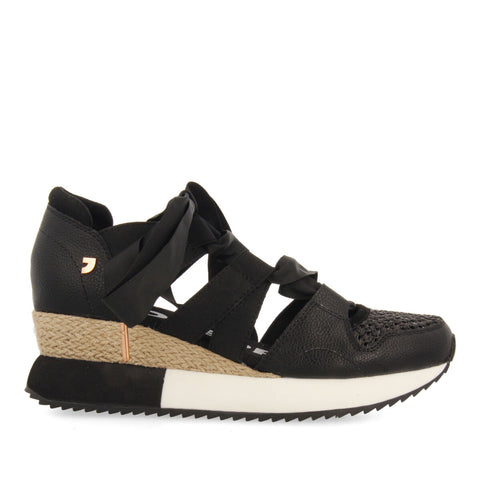 TASSIN WOMEN'S BLACK ESPADRILLE SNEAKERS
