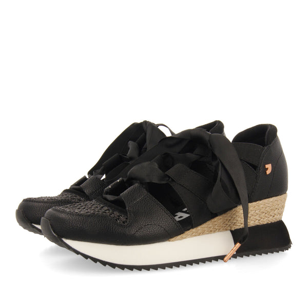 Tassin women's black espadrille sneakers