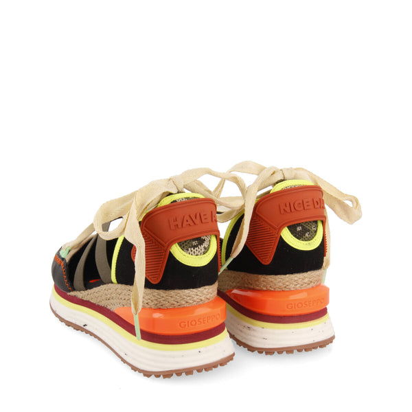 Sangatte women's black espadrille sneakers with wedges